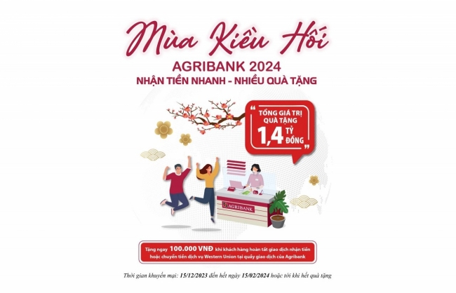 “Nhận tiền nhanh - Nhiều quà tặng” với mùa kiều hối Agribank 2024