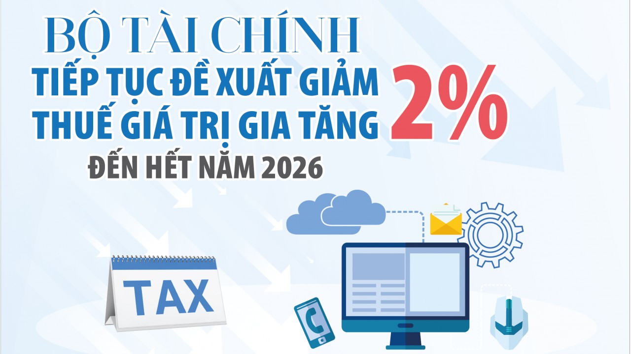 Infographics: Bộ Tài chính tiếp tục đề xuất giảm thuế giá trị gia tăng 2% đến hết năm 2026