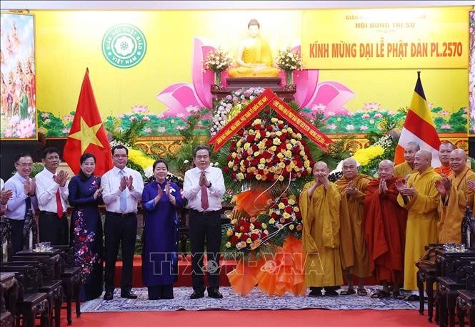 Chủ tịch Quốc hội Trần Thanh Mẫn chúc mừng Đại lễ Phật đản tại TPHCM